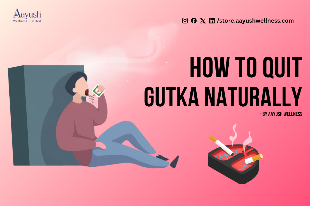 Stopping Man from consuming gutka and How to Quit Gutka Naturally by Aayush Wellness.