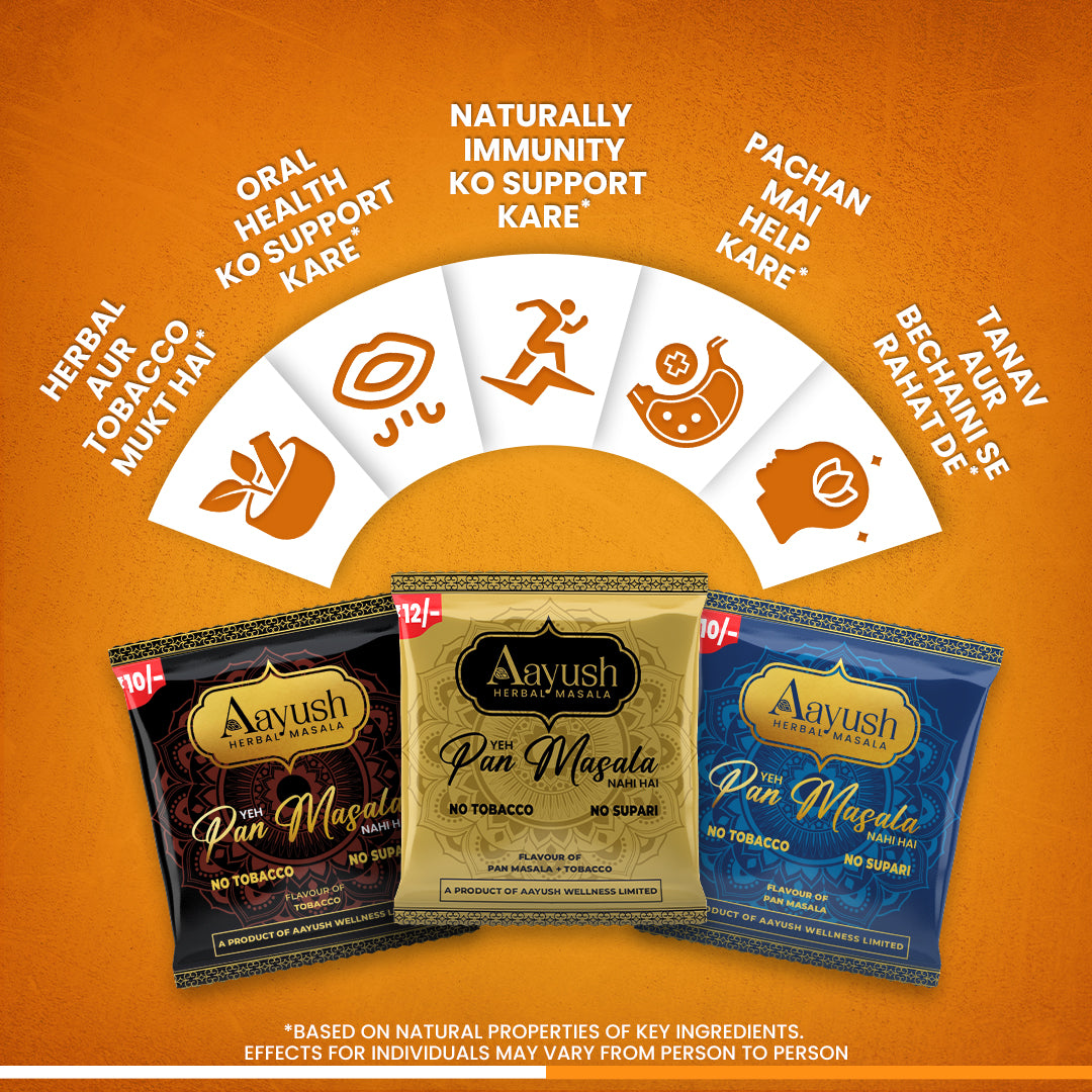 Aayush Herbal Masala Natural Relief from Stress, Poor Digestion and Oral Issues