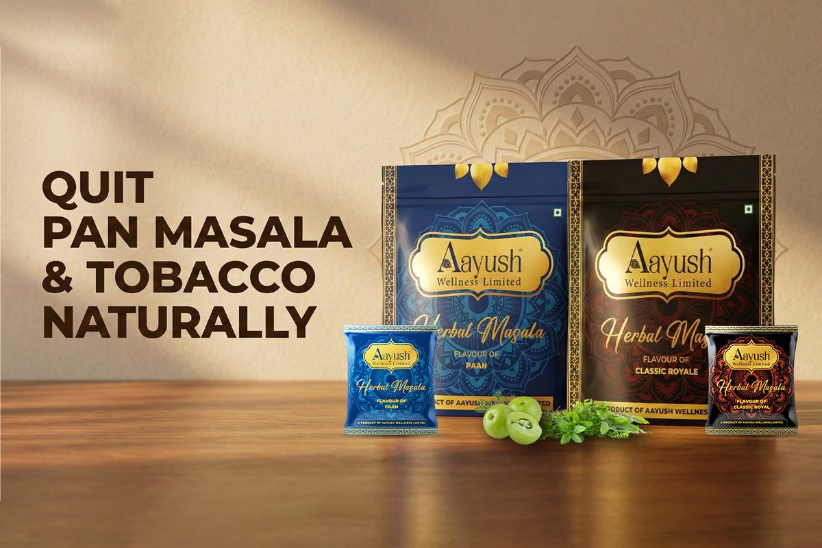 Aayush Wellness herbal masala to quit pan masala and tobacco naturally