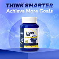 Aayush Brain Fuel supplement for "THINK SMARTER" and achieving goals.