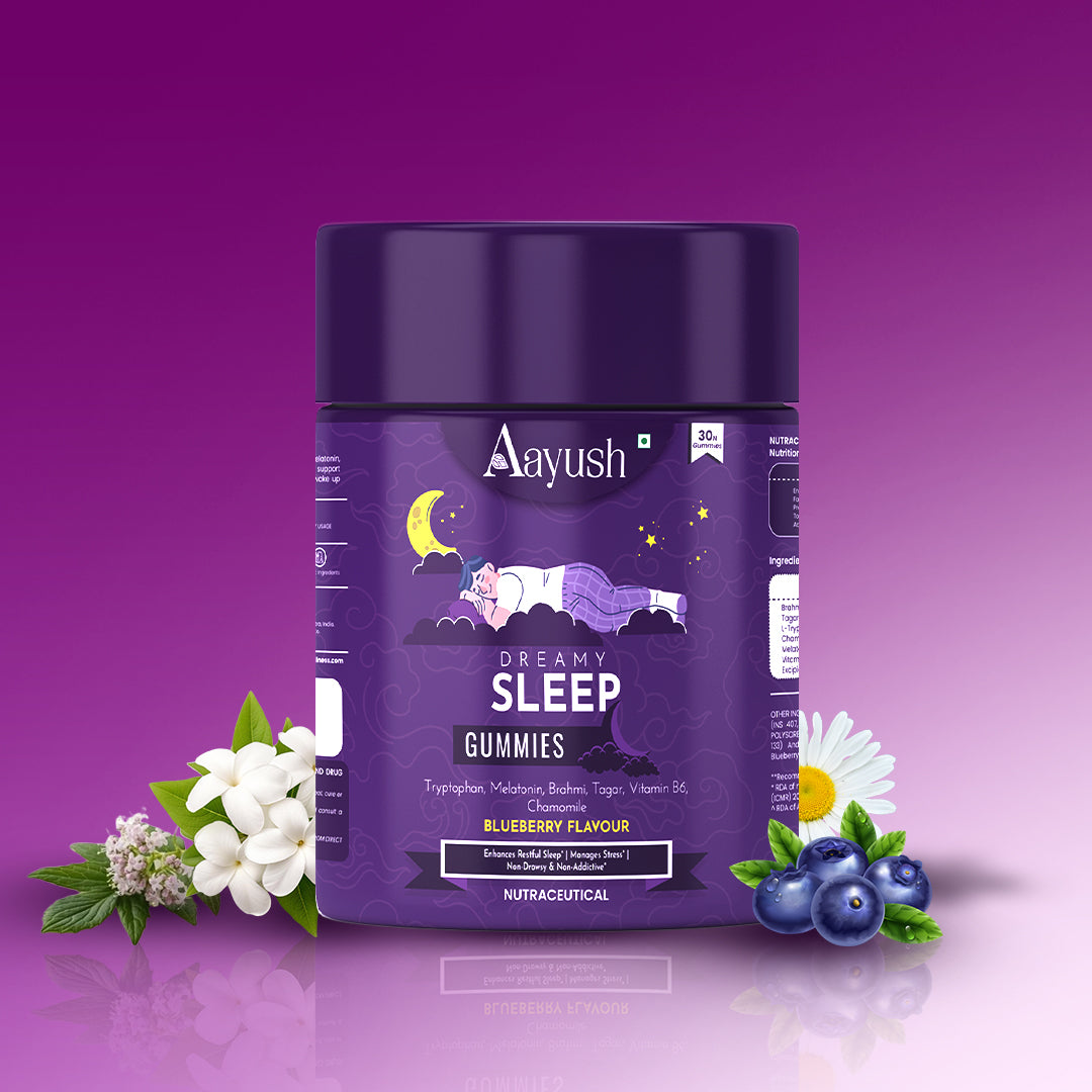 Aayush Dreamy Sleep Gummies Blueberry Flavour